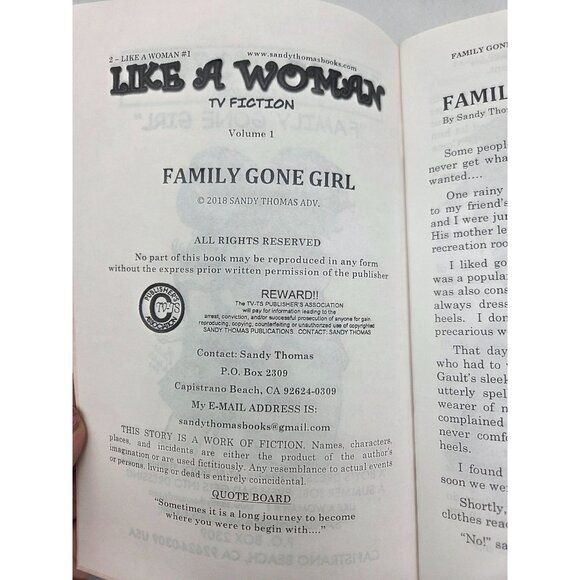 Family Gone Girl I & II Set Like A Woman TV Fiction By Sandy Thomas 2018 - Picture 4 of 6
